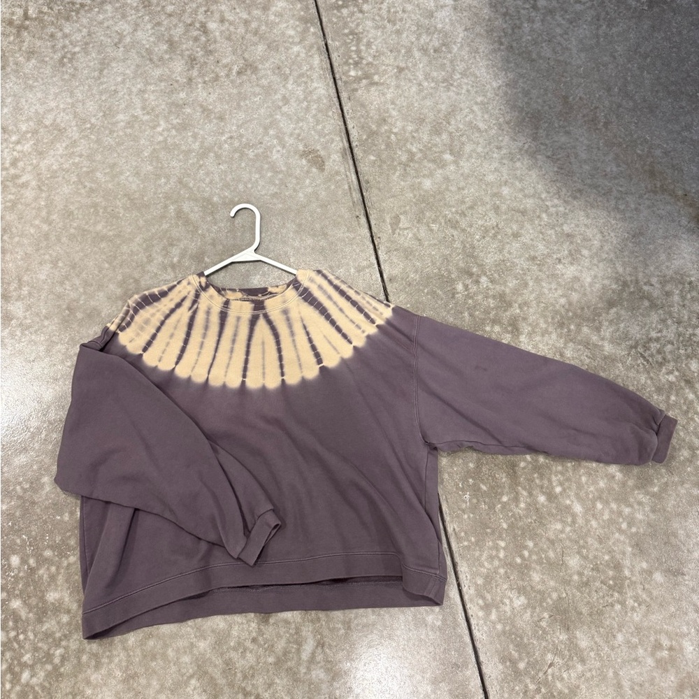 Madewell Purple and Cream Tie-Dye Sweatshirt